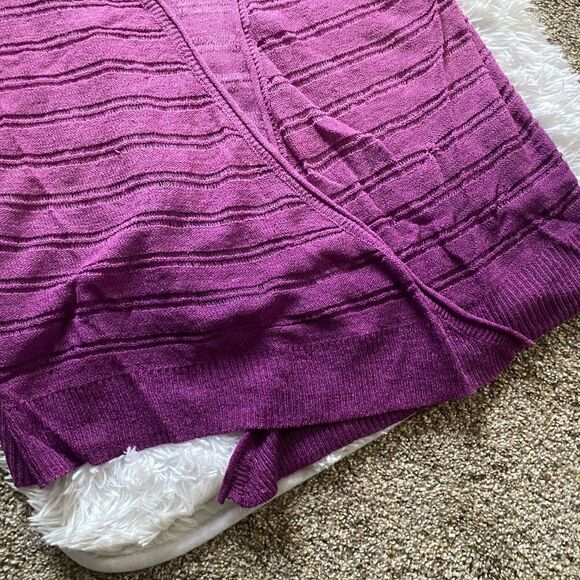 Lane Bryant Open Front Ombré Purple Sweater Cardigan Size 16 - Picture 2 of 7